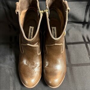 Not Rated Brown Leather Ankle Boots 9.5